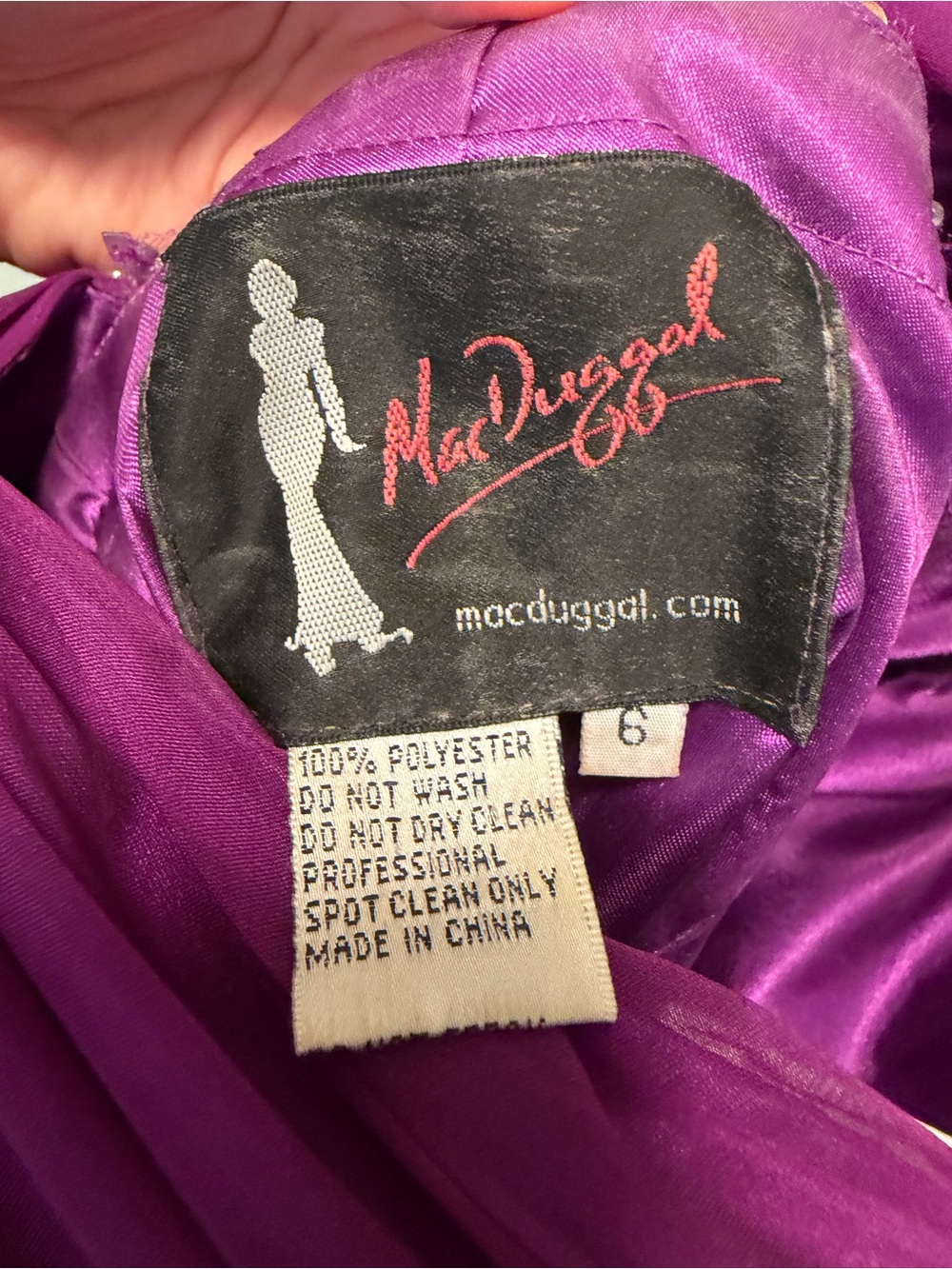 Mac Duggal One-Shoulder Purple and Gold Sequin Cocktail Dress - Picture 8 of 8